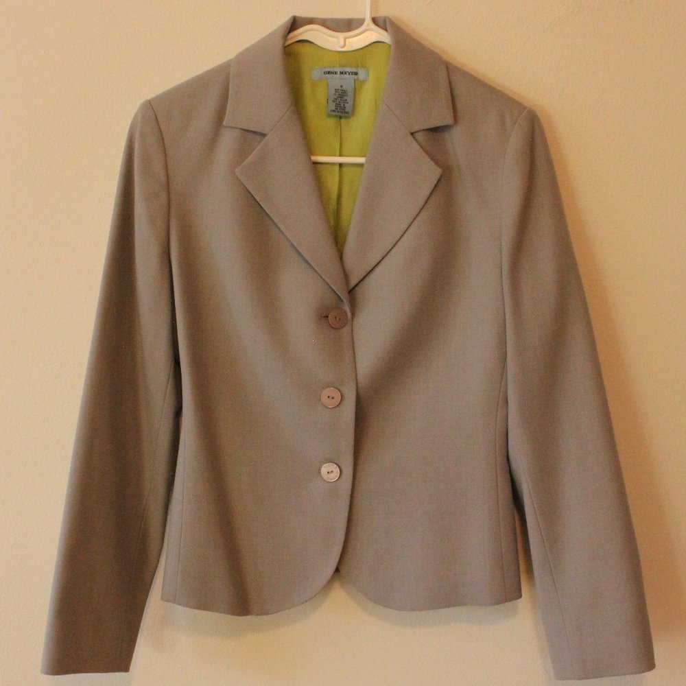 Gene Meyer Size 4 Gray Blazer